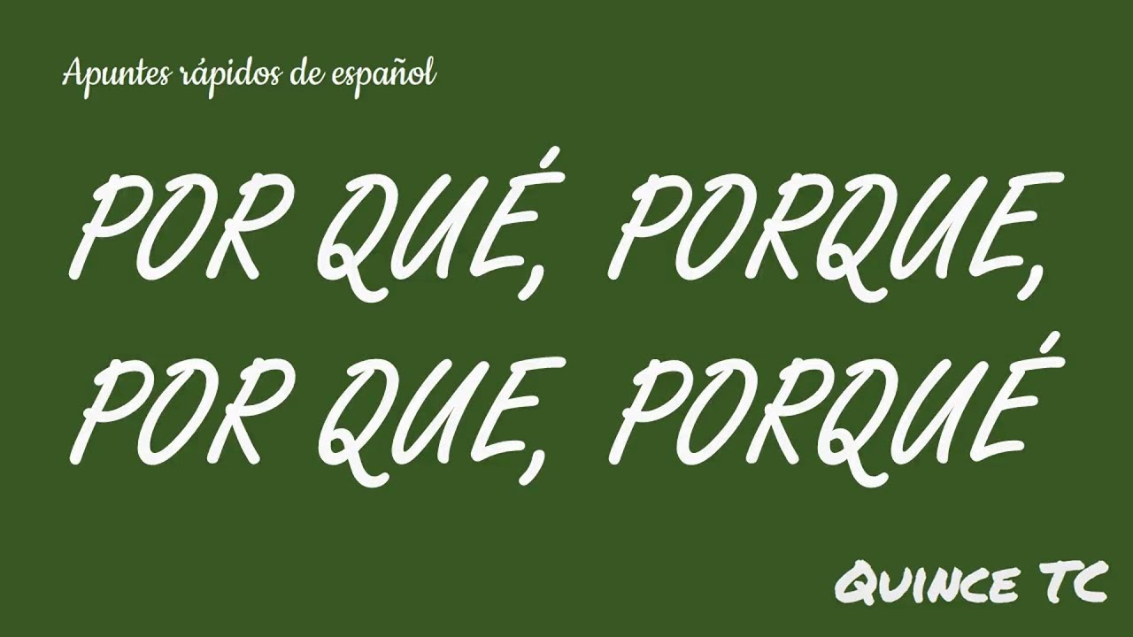 Por qué, porque, por que, porqué