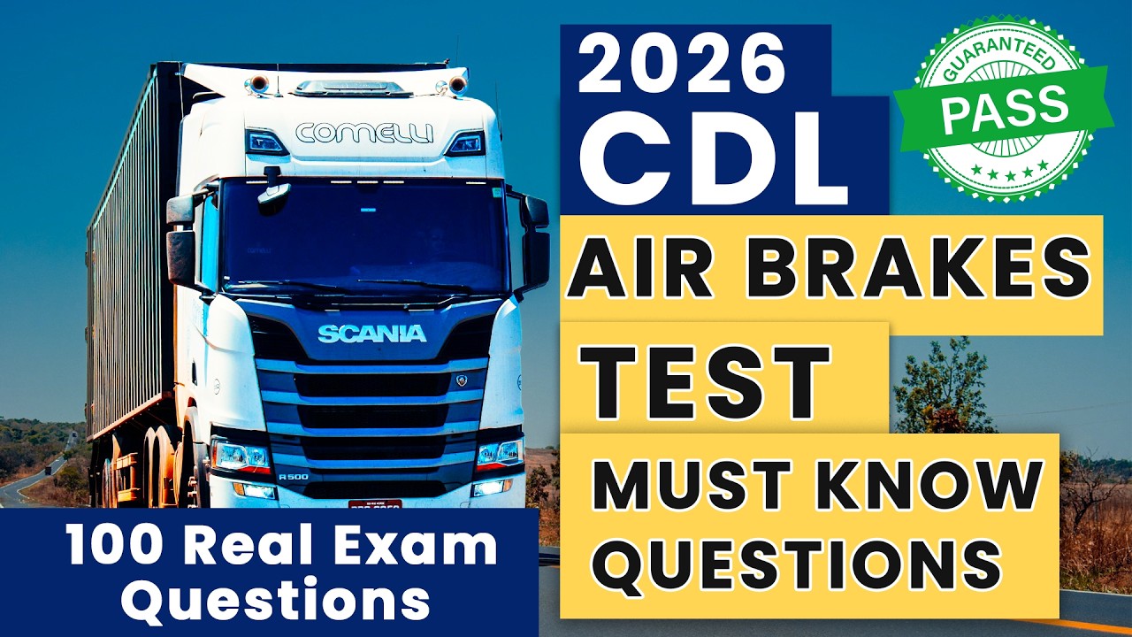 CDL Air Brakes Written Test 2026 | 100 Air Brake Questions | CDL Air Brakes Exam | Official Handbook