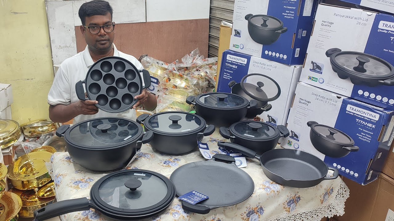 সারা জীবন টেকসই নতুন ব্রাজিলের কাস্ট আয়রনের কড়াই, ফ্রাইপেন, পিঠার ছাঁচ, সাসপেন,কালেকশন//cast iron 