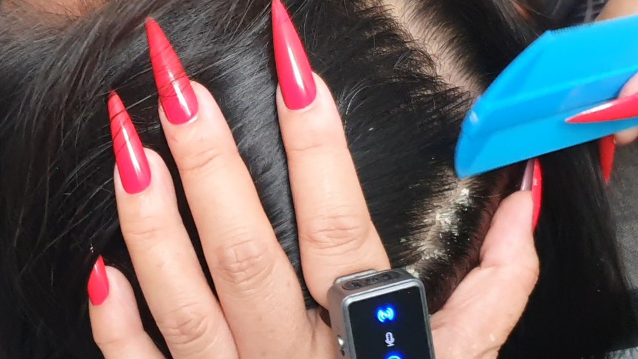 ASMR Calm Scalp Check on Thick Long Hair 🌸 Soothing Audio VF00201