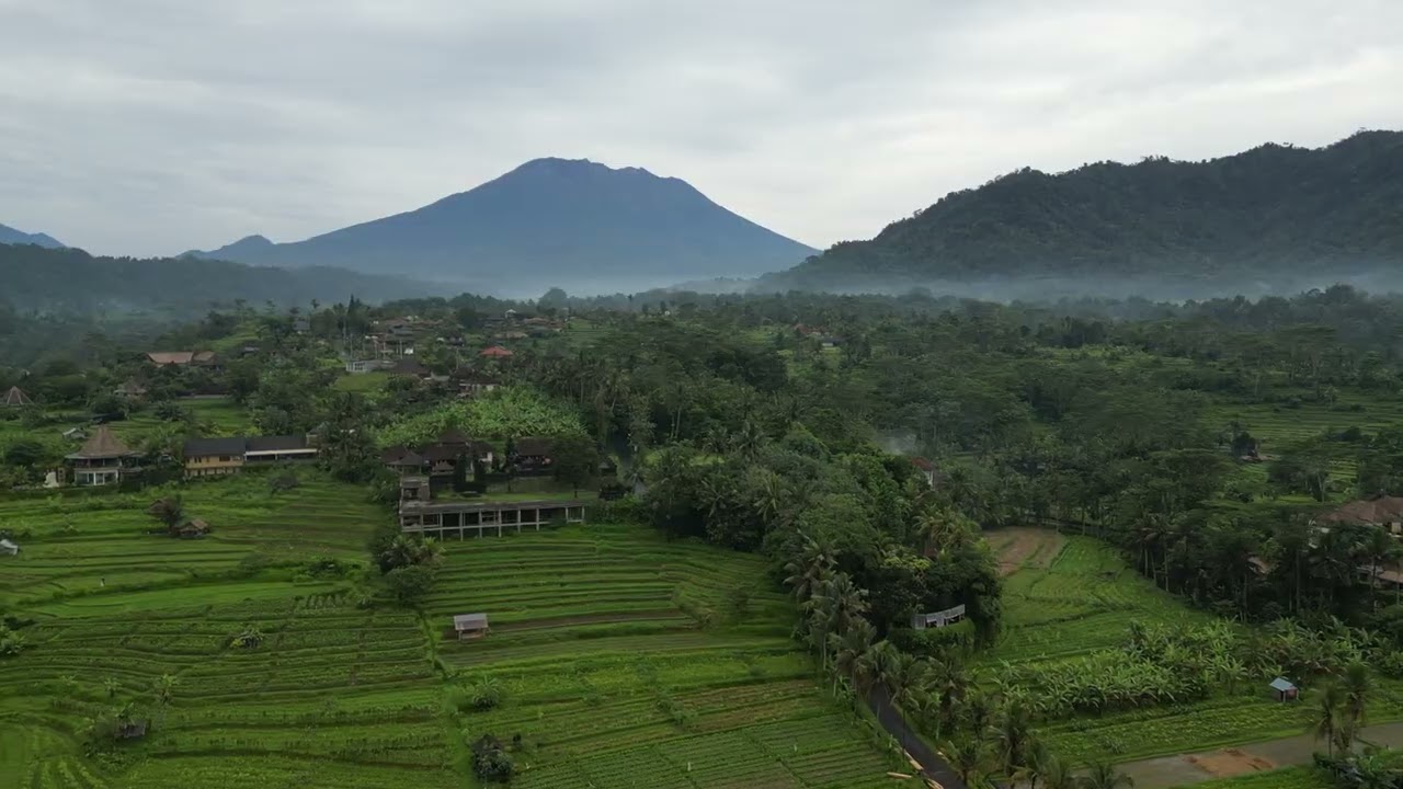 Pemandangan Alam Rumah Warga Indonesia Pengambilan Melalui Drone