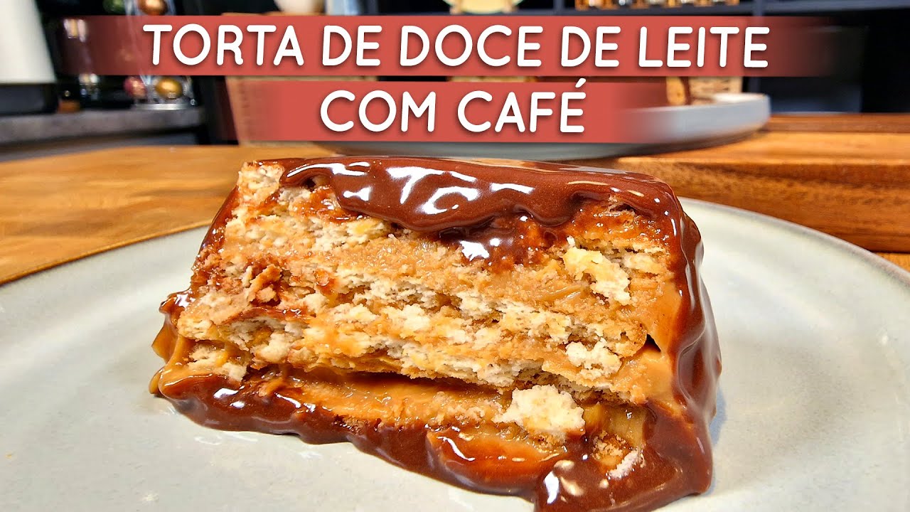 Torta de doce de leite com café, não vai ao fogo, MUITO FÁCIL!