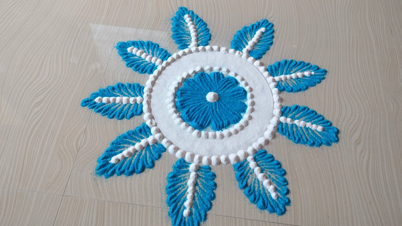 Two coloured easy rangoli 🤩. #youtubevideo #easyrangoli #rangolidesigns 