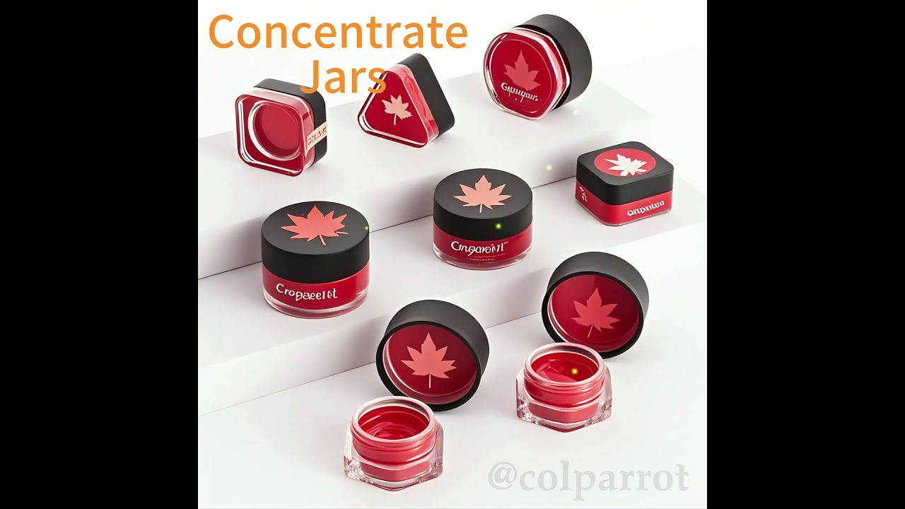 2025 colparrot packaging set: Concentrate Jars and surrounding products. Customizable upon request!