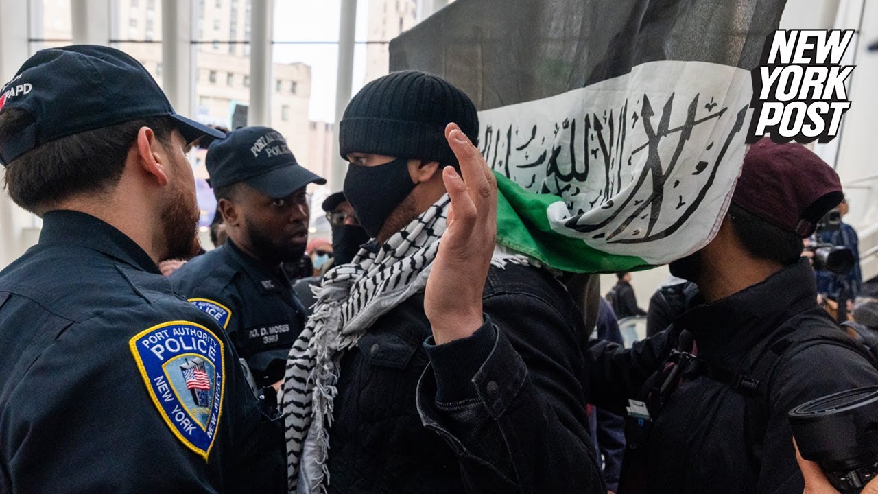 Anti-Israel protestors push past NYPD to enter World Trade Center's Oculus