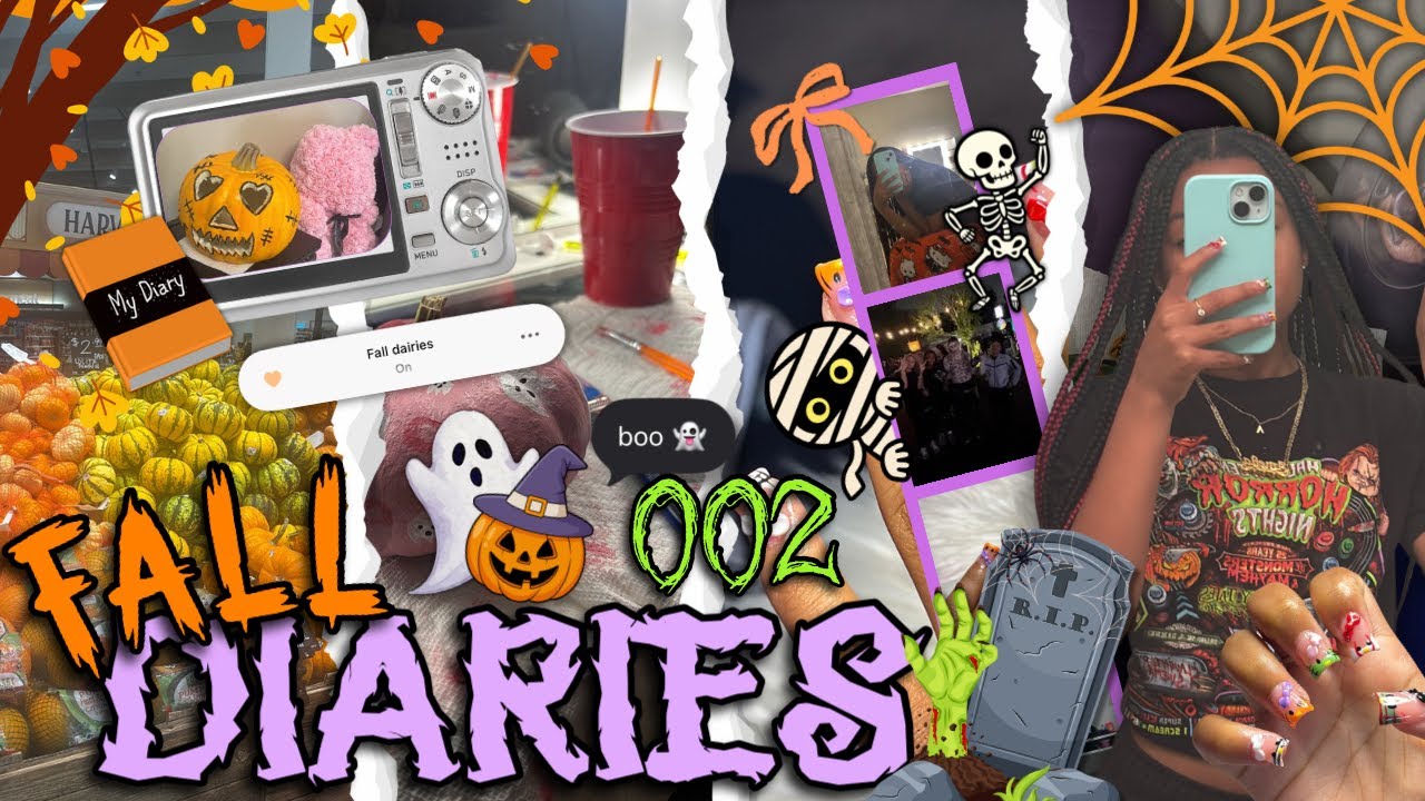FALL DIARIES 002 👻🎃🧟‍♀️ ★ carving and painting pumpkins, new hair, cookies, new nails, etc ★