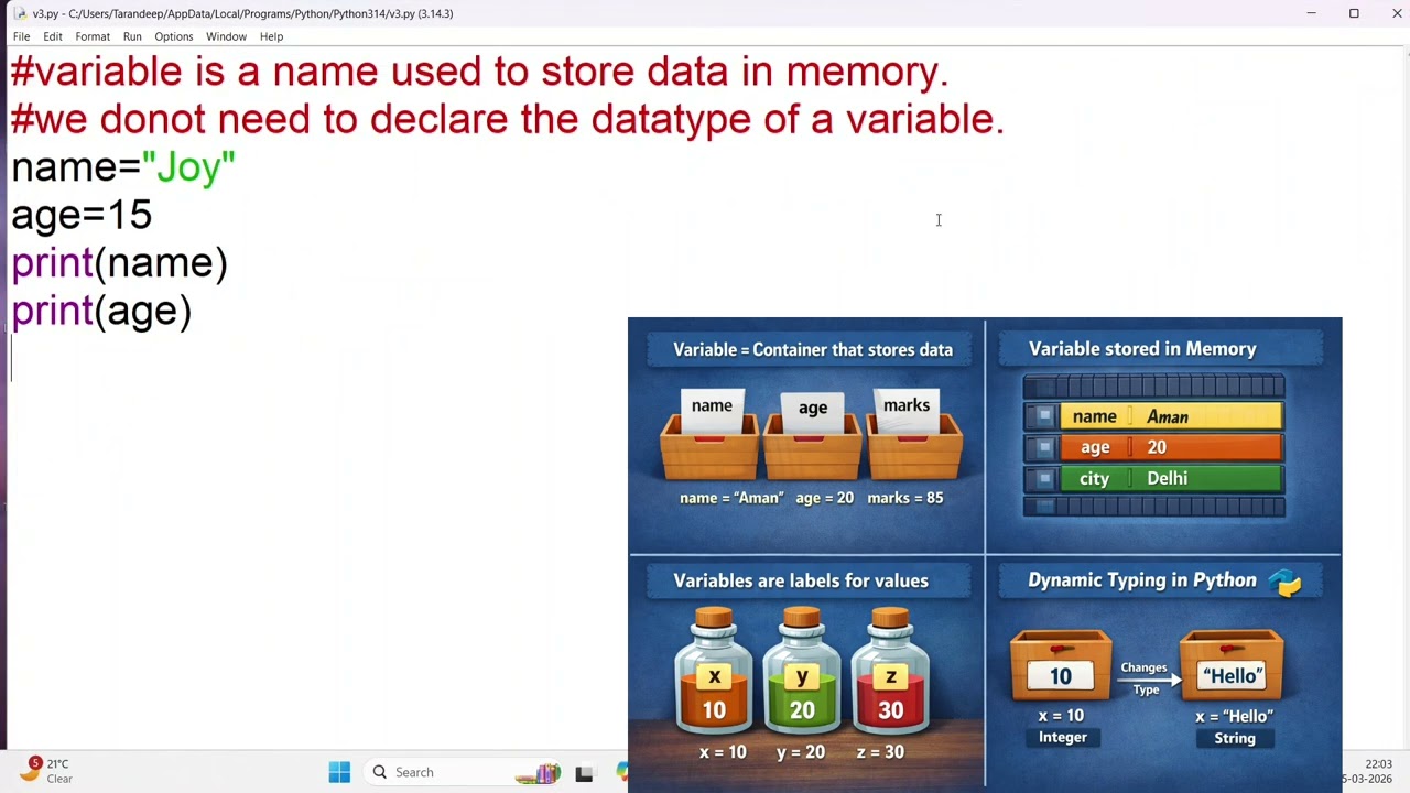 Python Variables Tutorial for Beginners | How to Declare Variables in Python