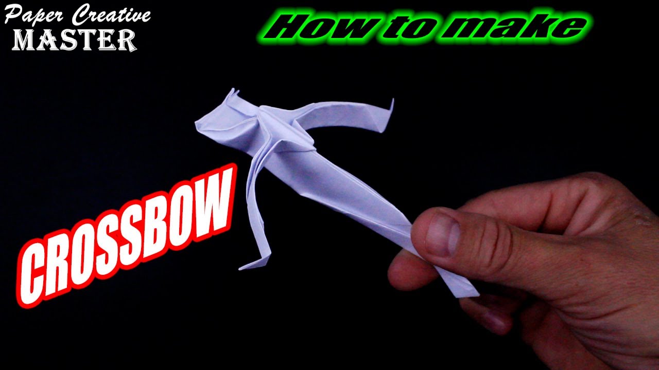 How to make a paper crossbow. Origami crossbow