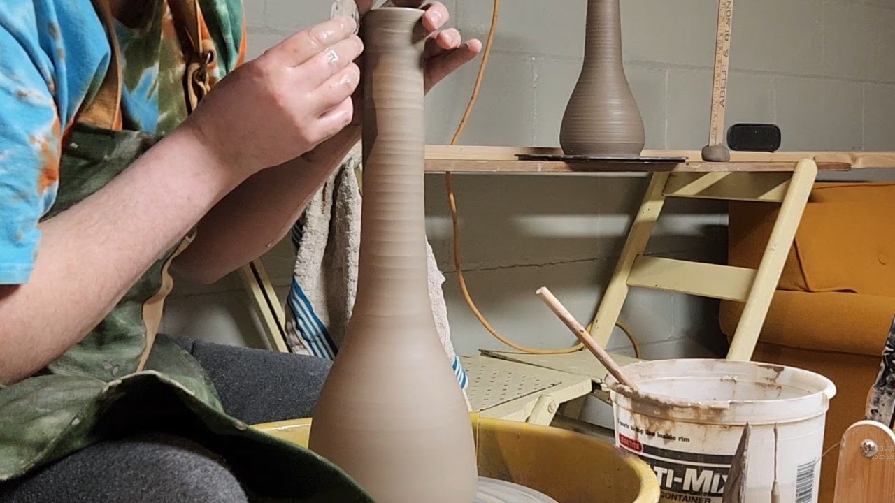 Throwing a large bong on the wheel