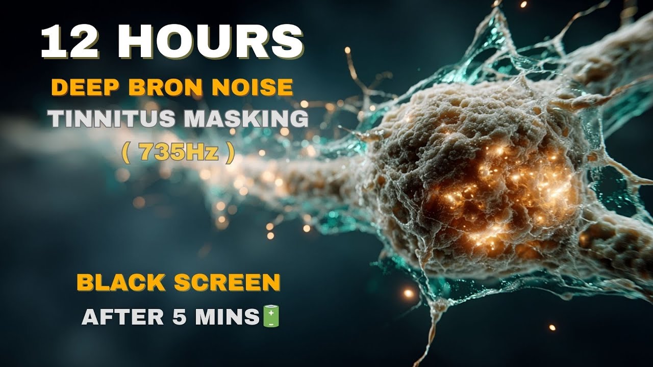 NEURAL FLOW: Deep Brown Noise & Tinnitus Masking (735Hz Peak) | 12 Hour Dark Screen Focus
