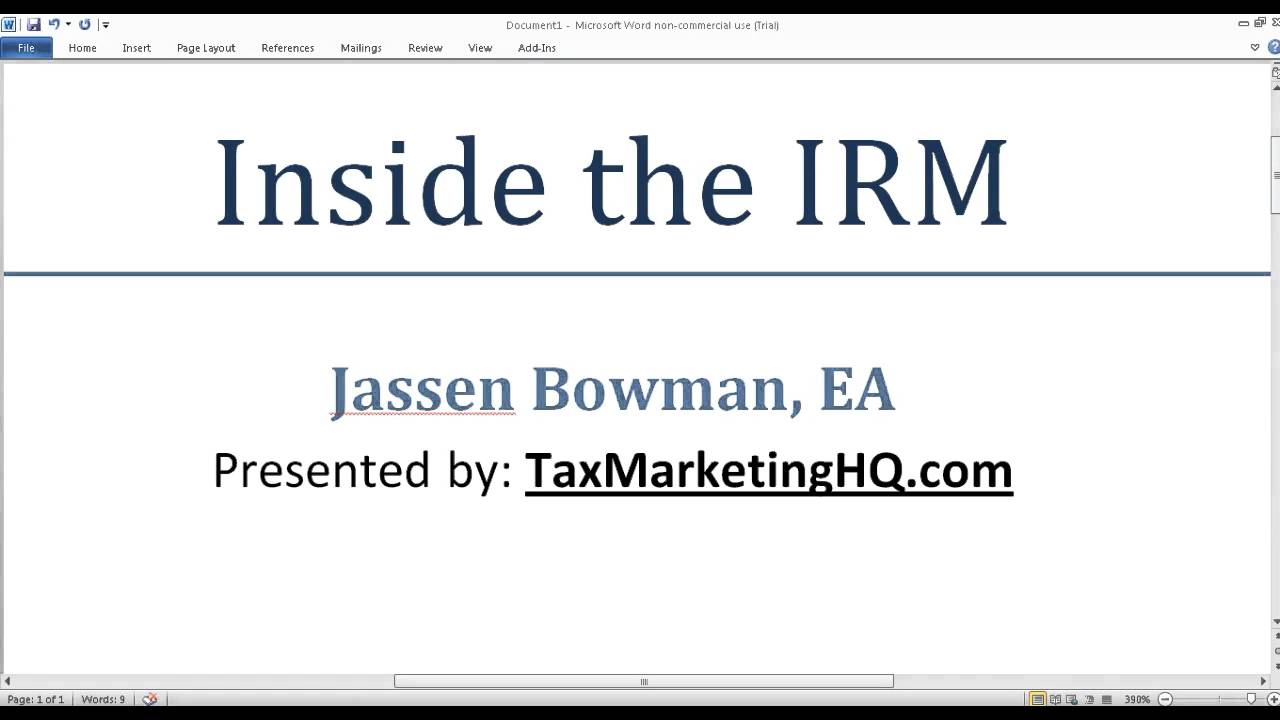 Inside the IRM&trade;: Section 5.1 - Guidelines for Working IRS Collections Cases