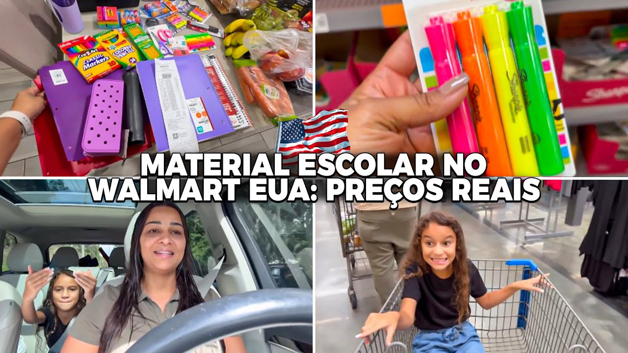 VIDA NOS EUA: COMPRAS NO WALMAT E PRE&Ccedil;OS DO MATERIAL ESCOLAR + ALIMENTOS