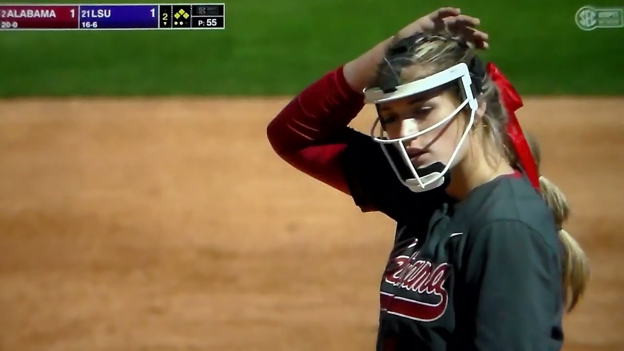 Alabama softball P Montana Fouts vs. LSU's Taylor Pleasants, 2nd inning, 3/12/22