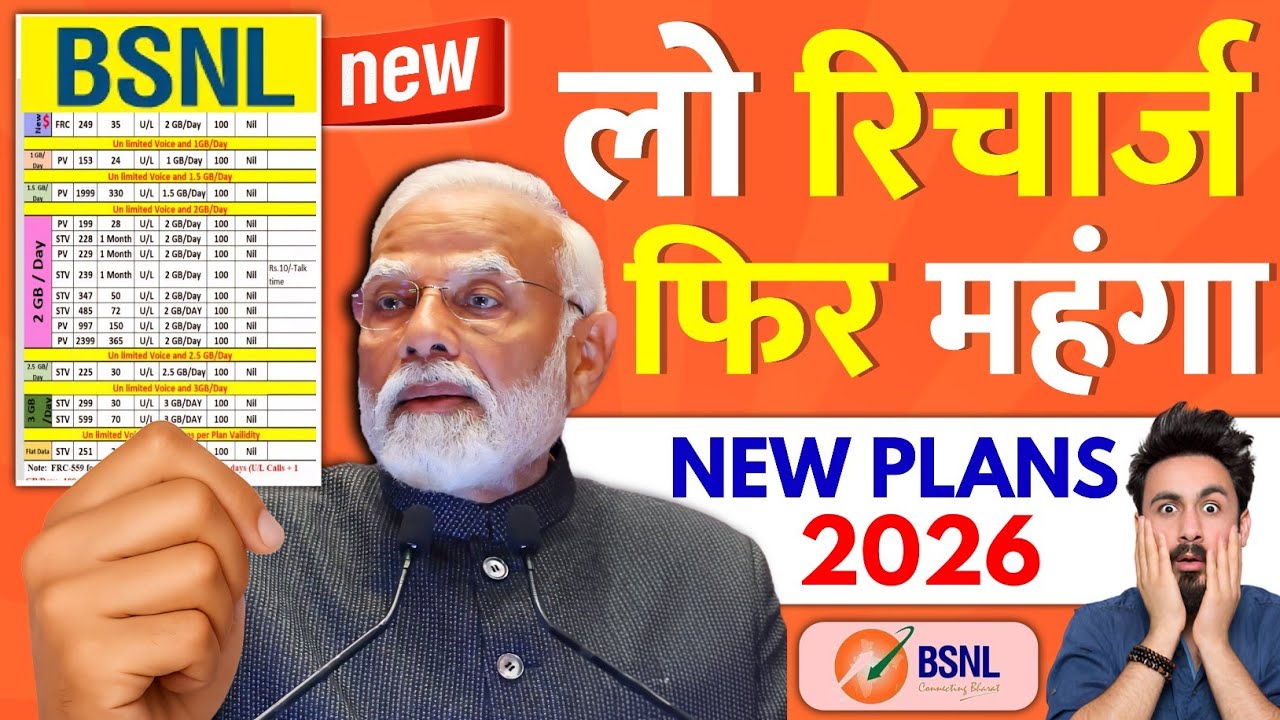 Bsnl Plan Price | Banl New Plans 2026 | बीएसएनएल के रिचार्ज हुए महंगे | Validity Plan | Calling Plan