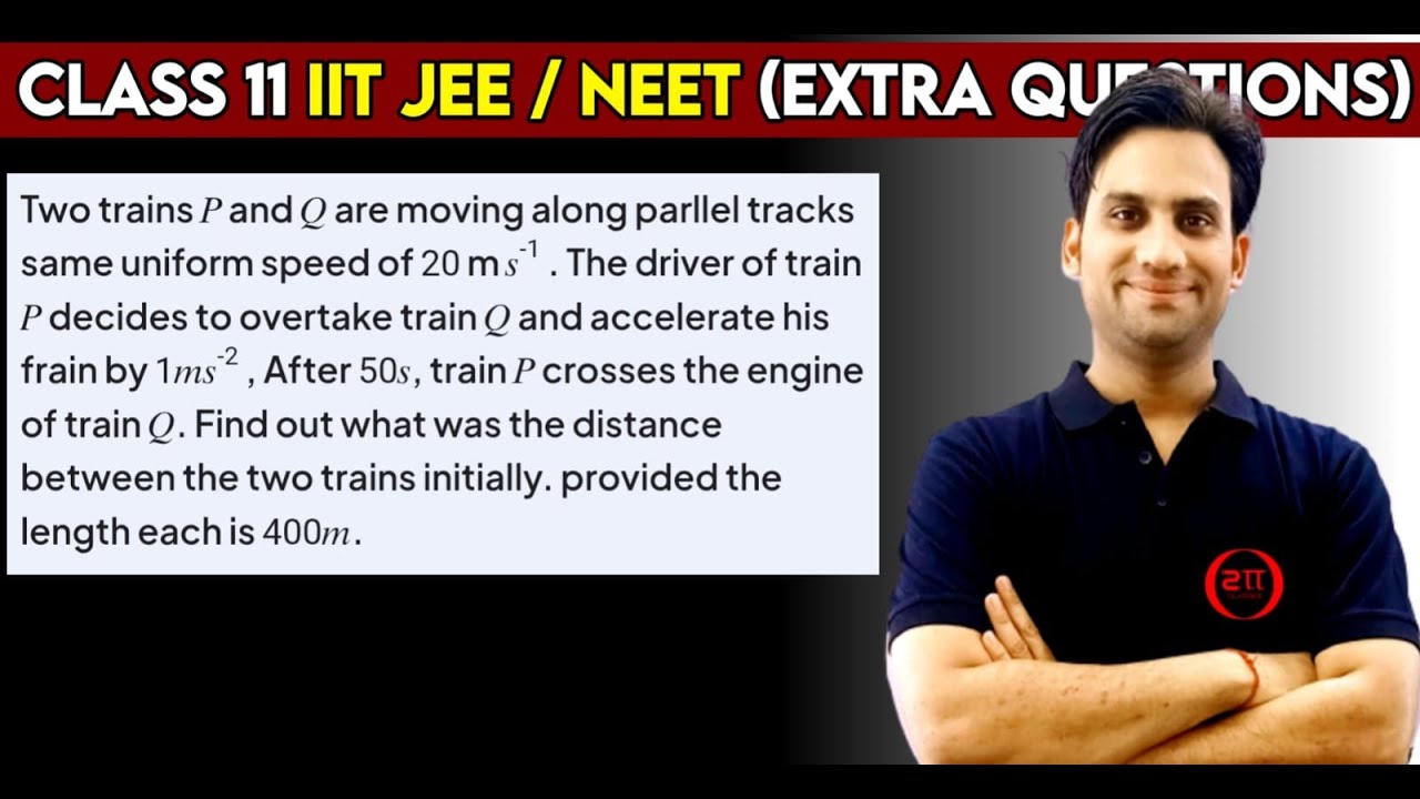 Two trains P and Q are moving along parallel tracks same uniform speed of 20 m/s. The driver of