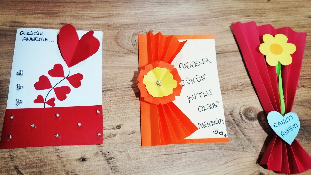 Anneler Günü  İçin 3 Farklı Hediye Kartı Yapımı /  #24kasımöğretmenlergünü