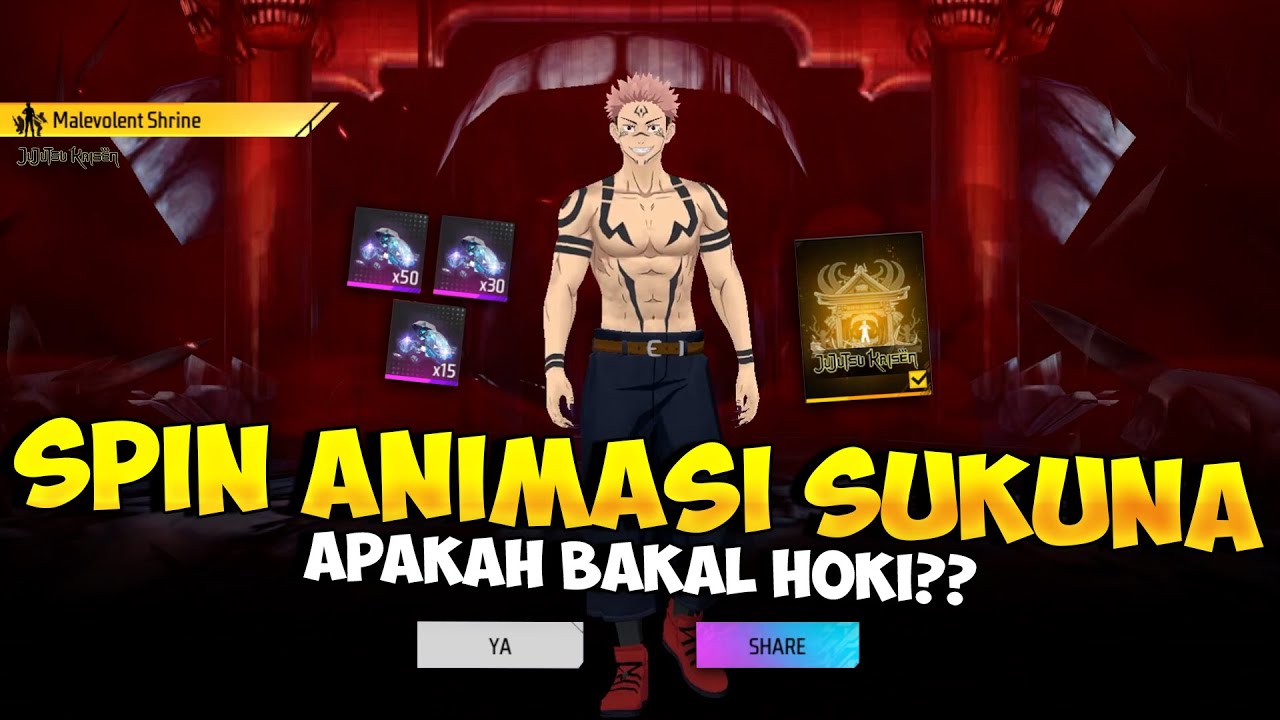 SPIN ANIMASI SUKUNA !! Borong Spin Event Animasi Melevolent Shrine Ryomen Sukuna Apakah Bakal Hoki