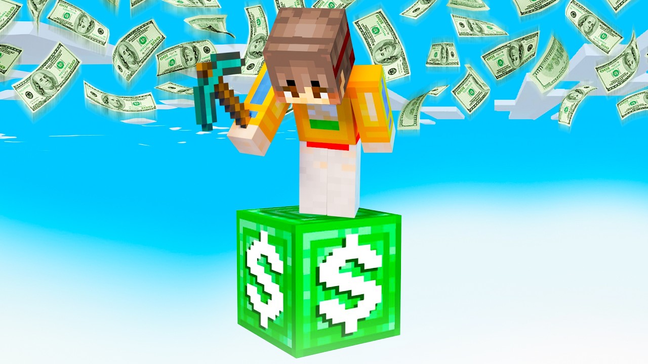 J’ai Survécu sur 1 SEUL BLOC de MILLIONNAIRE sur Minecraft !