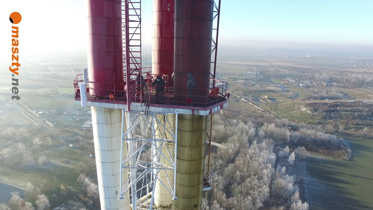 instalacja wieży na 116m kominie