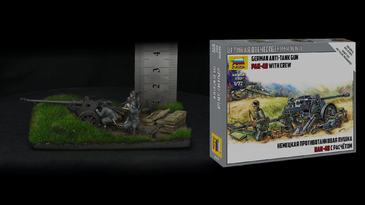 Немецкая противотанковая пушка Пак-40 (Звезда) // German Anti-tank Gun Pak-40 (Zvezda) // [Showcase]