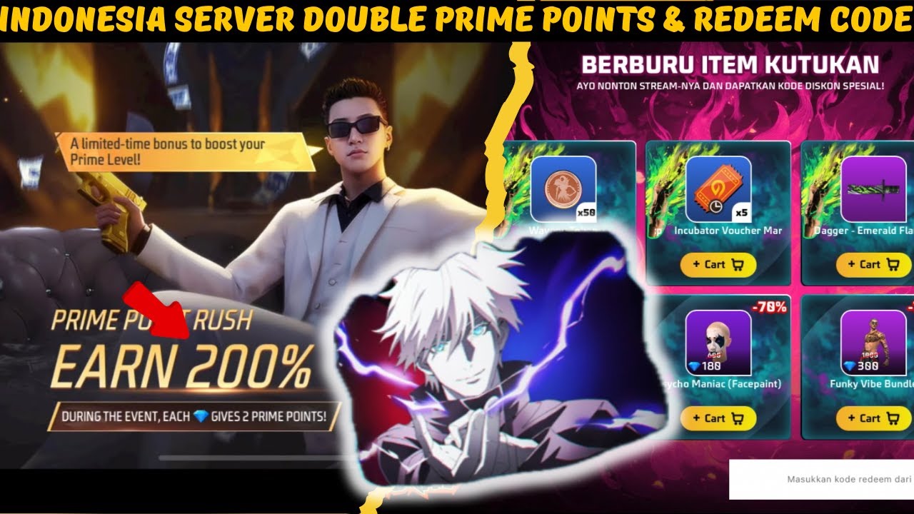 FF Indonesia Server 😱 Double Prime Point Event + NEW Redeem Code! || FF Today&rsquo;s Event 🎯