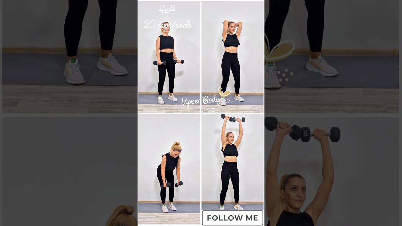 ✅4 Simple Exercises - Upper Body Dumbbell Workout💪 