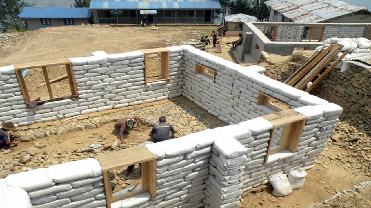 AMAZING BAG HOUSE BUILDING PROCESS.