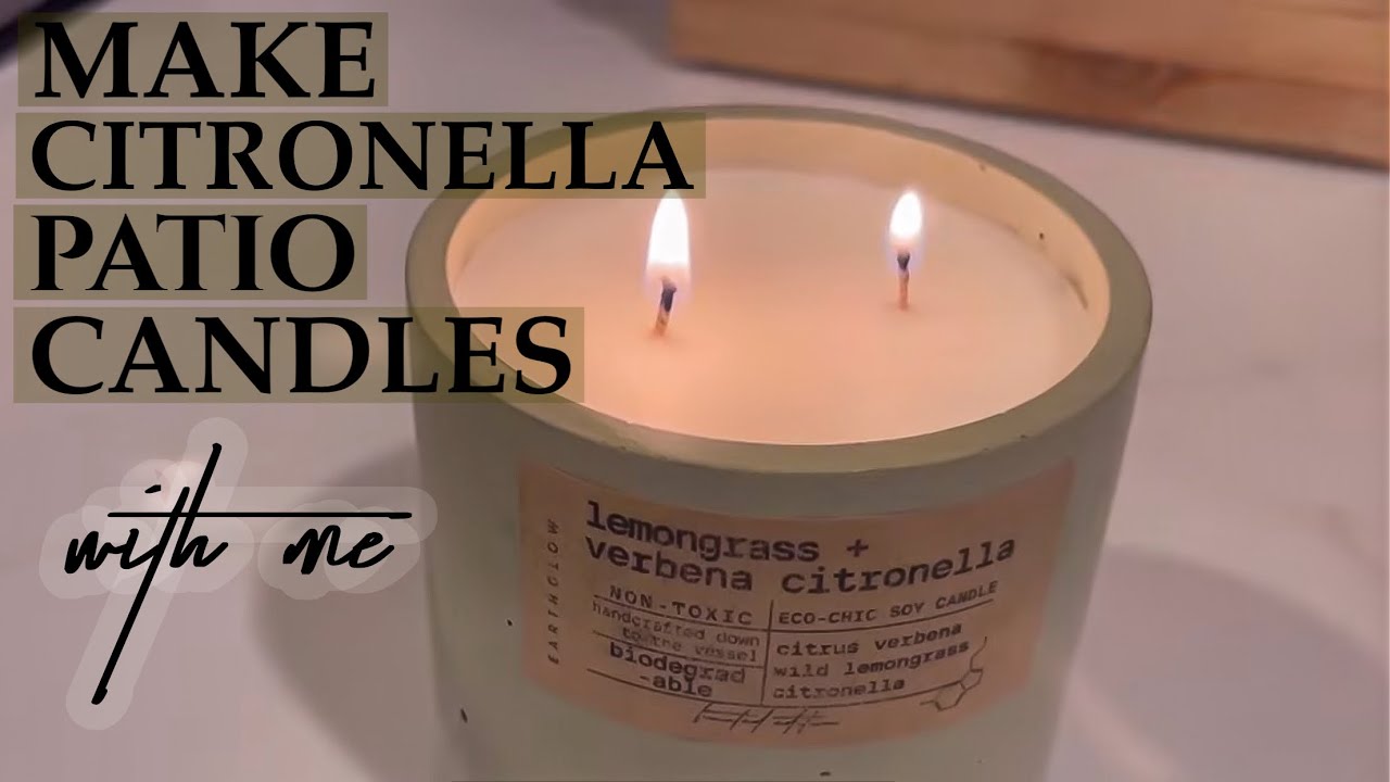 Make Summer Citronella Patio Concrete Candles | *keep bugs away naturally*
