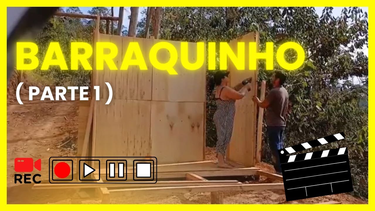 Nosso RANCHO DO ZERO: 👉 Primeira Parte da MONTAGEM do Barraquinho de MADEIRA no RANCHO