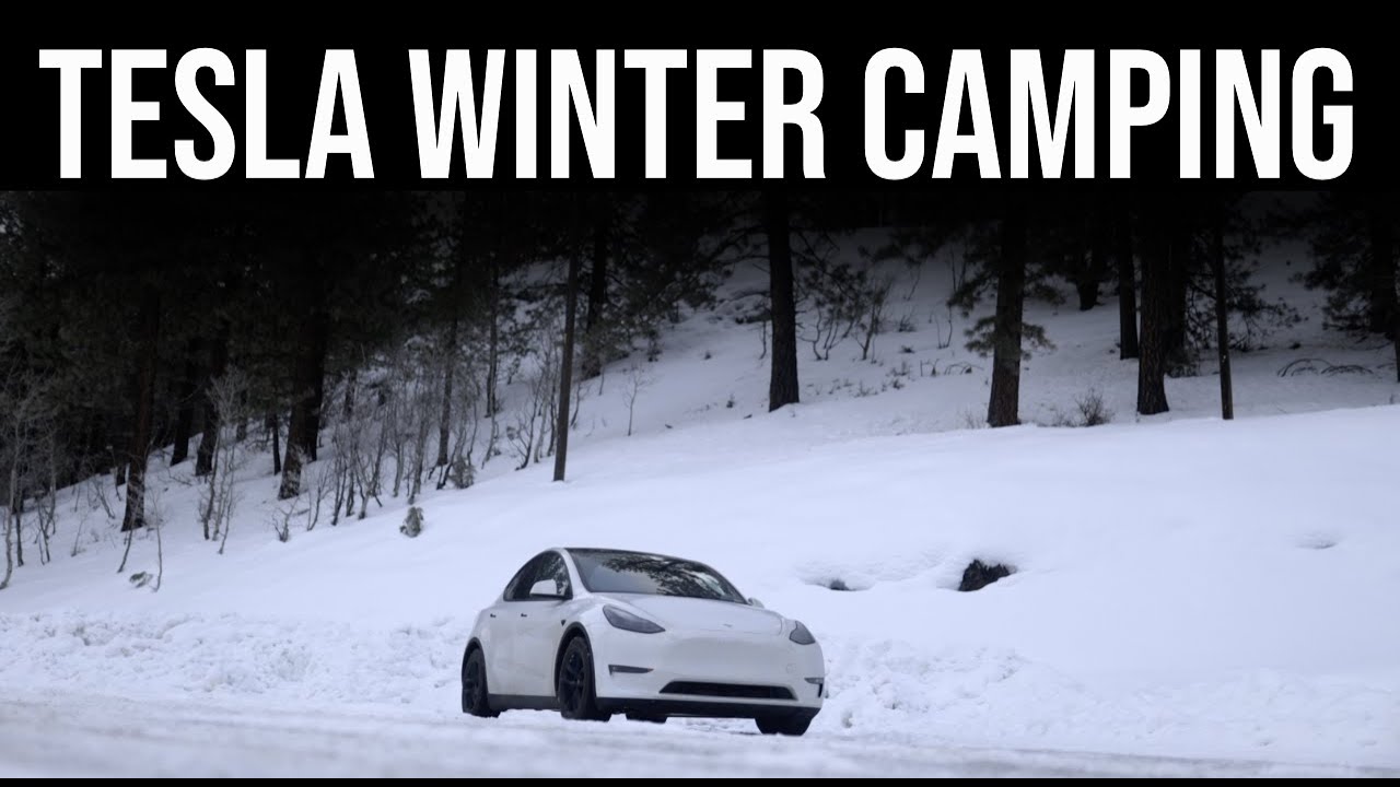 Winter Camping in a Tesla Model Y