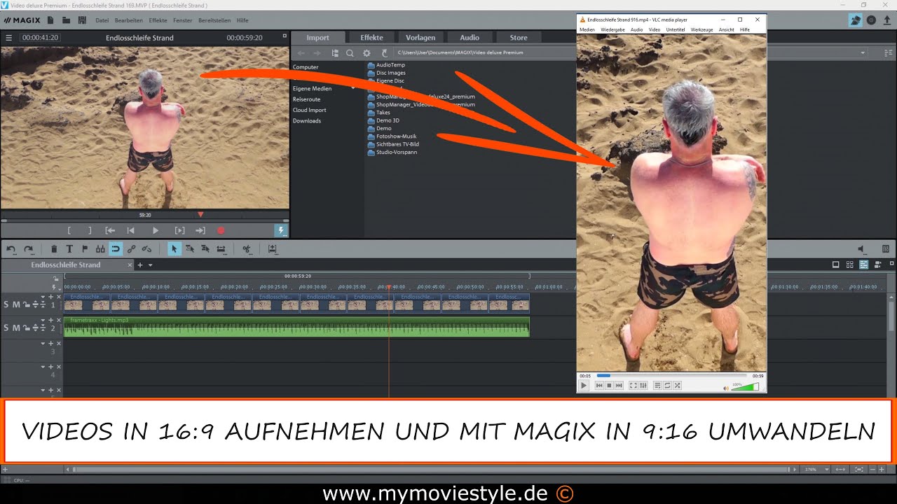 VIDEOS IN 16:9 AUFNEHMEN UND MIT MAGIX VIDEO DELUXE PRMIUM IN 9:16 UMWANDELN