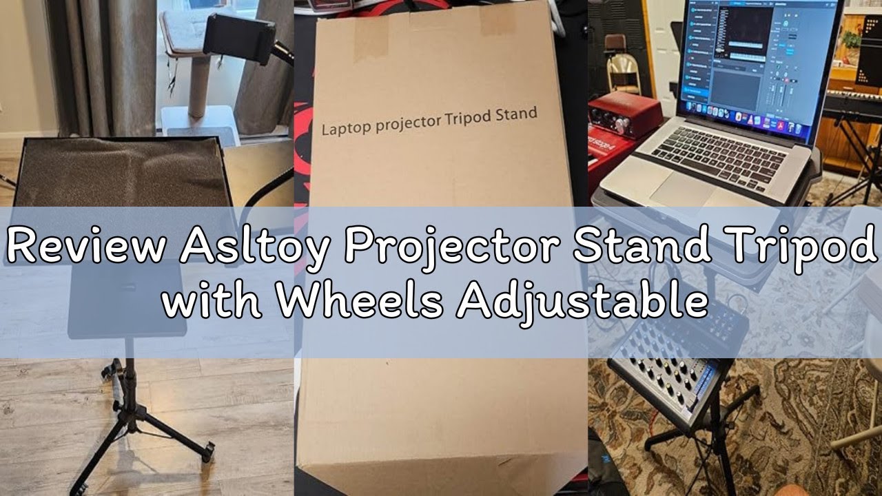 Review Asltoy Projector Stand Tripod with Wheels Adjustable Height,Laptop Tripod Stand with 2 Shelve
