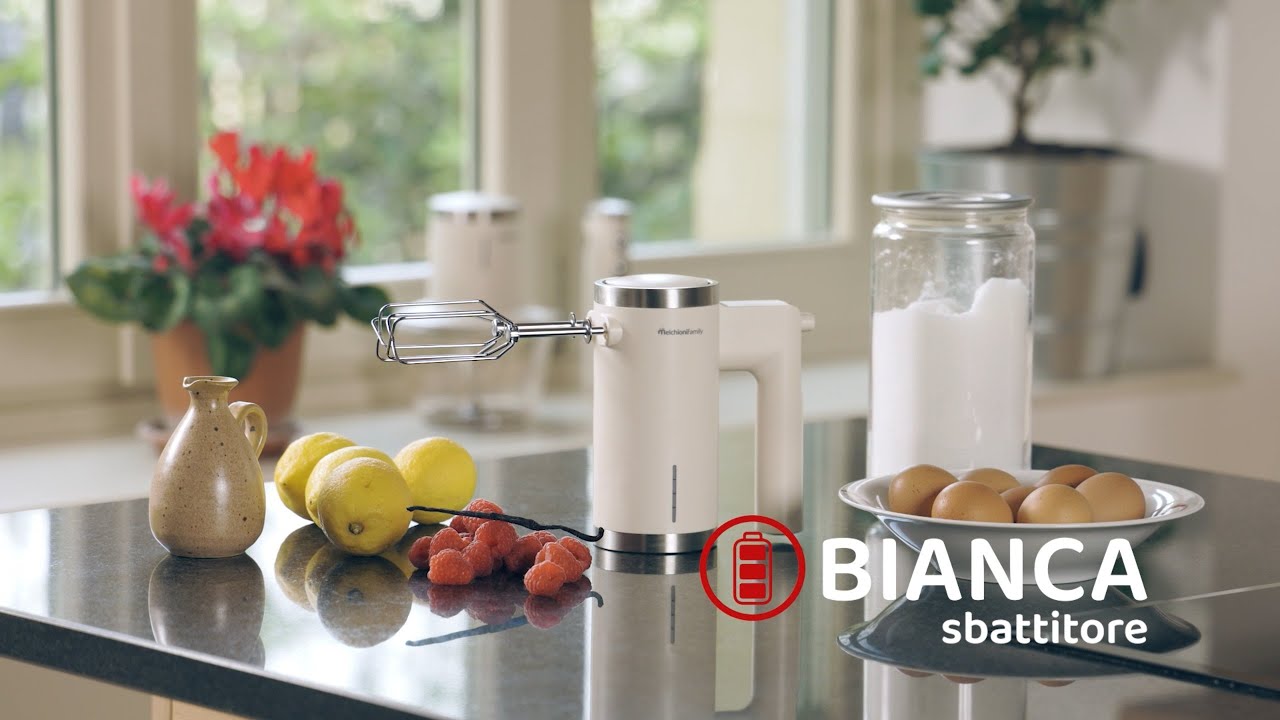 Sbattitore Elettrico a Batteria Ricaricabile BIANCA - Libert&agrave; Senza Fili per Preparazioni Perfette
