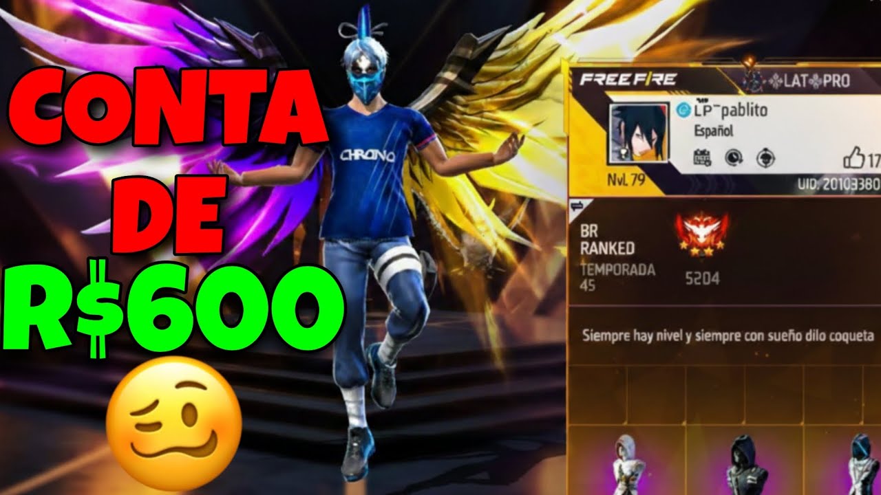 A CONTA MAIS CARA QUE EU JÁ COMPREI! R$600 NO FREE FIRE 😳