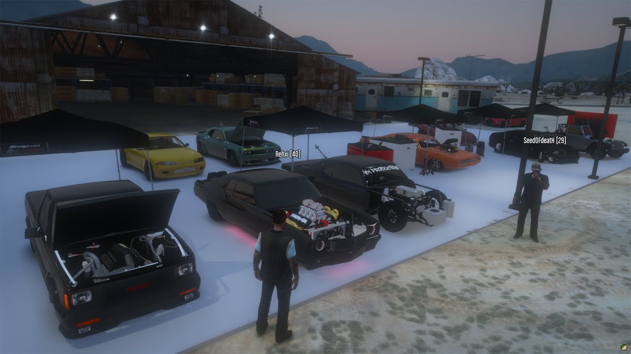 GTA 5 FiveM PSCC | Drag Strip Cash Days - Fast Big Tire Racing w/ 2 Step R32, Hellcat, Mustang,  +