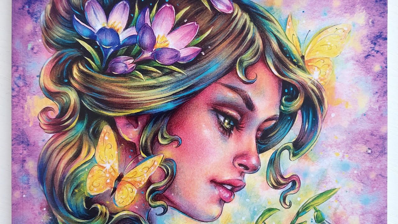 Fairy and Fantasy 3 Grayscale Coloring Book by Christine Karron flip through