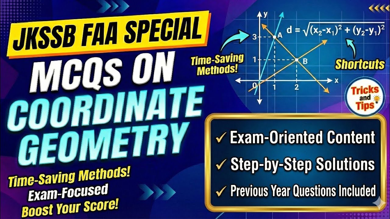 MCQS On Coordinate Geometry||#jkssbfaa #maths #jkssbexam #jkssbjobs 