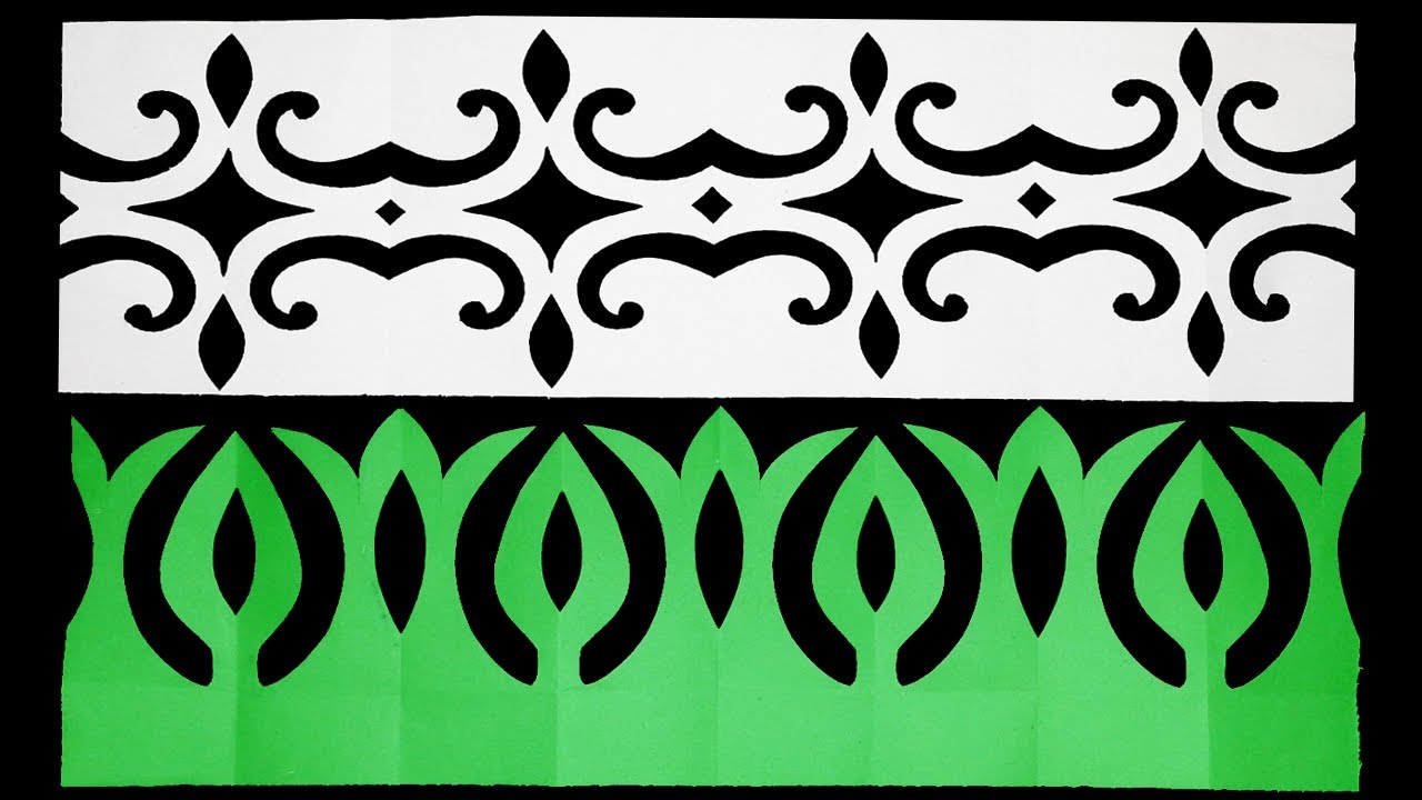 2 Beautiful Paper Border DIY-How to make Easy paper cutting border design step by step