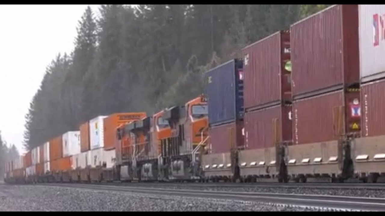 Mega Stack Trains in the Montana Rocky Mountains 4K