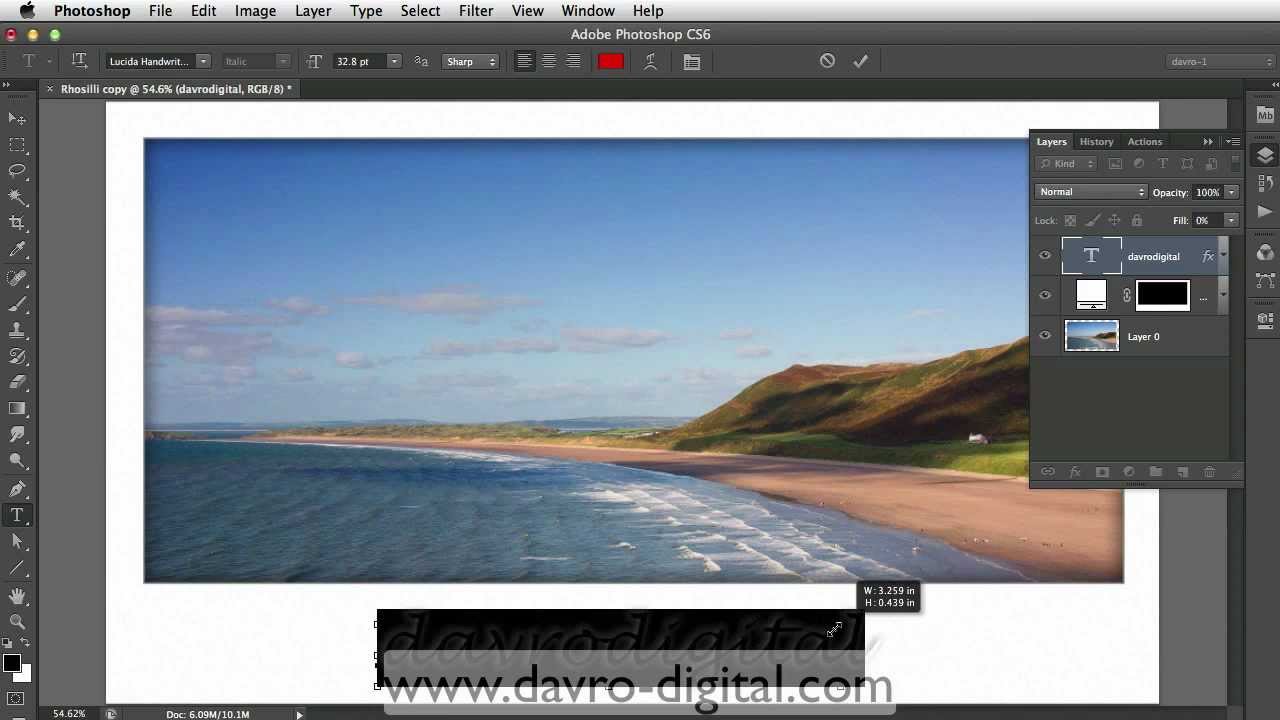 Photoshop border with text
