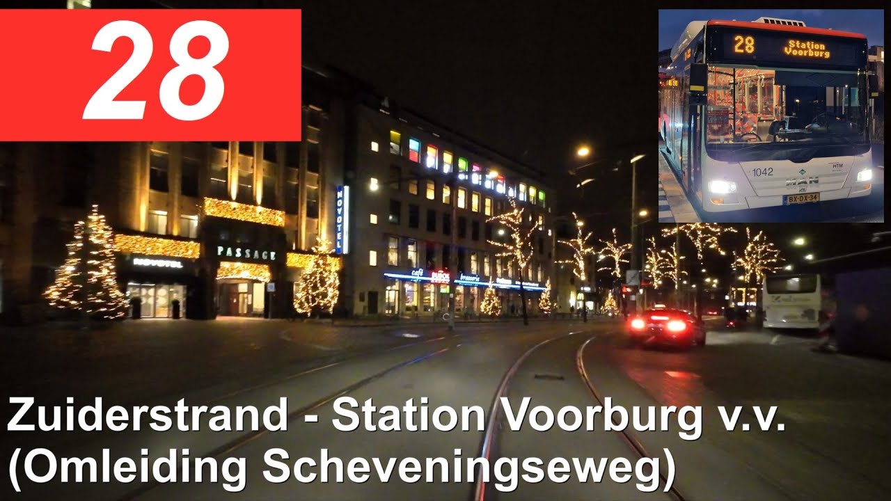 HTM lijn 28: Den Haag Zuiderstrand - Voorburg Station v.v. | Omleiding | HTM 1042 | 2023