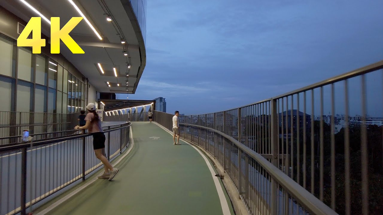 [4K] 101 Track of True Digital Park in the evening / Bangkok