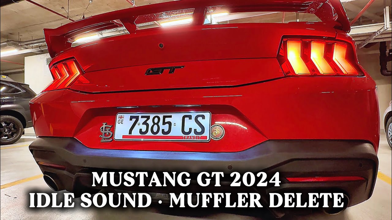 Exhaust sound no music 2024 Mustang GT S650 Muffler Delete No Revs. Just V8 Idle 