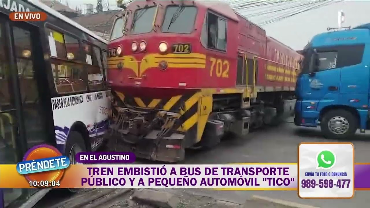 Choque entre tren del Ferrocarril Andino y bus en El Agustino: reportan al menos diez heridos