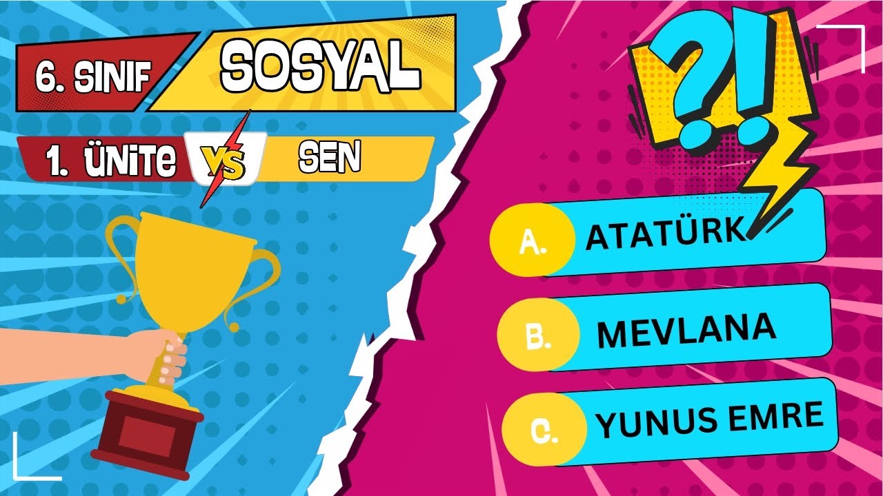6. Sınıf Sosyal'in Ne Kadar İyi? 🤔 Bilgi Yarışması 🤯 1. &Uuml;nite Tekrar Testi 📚