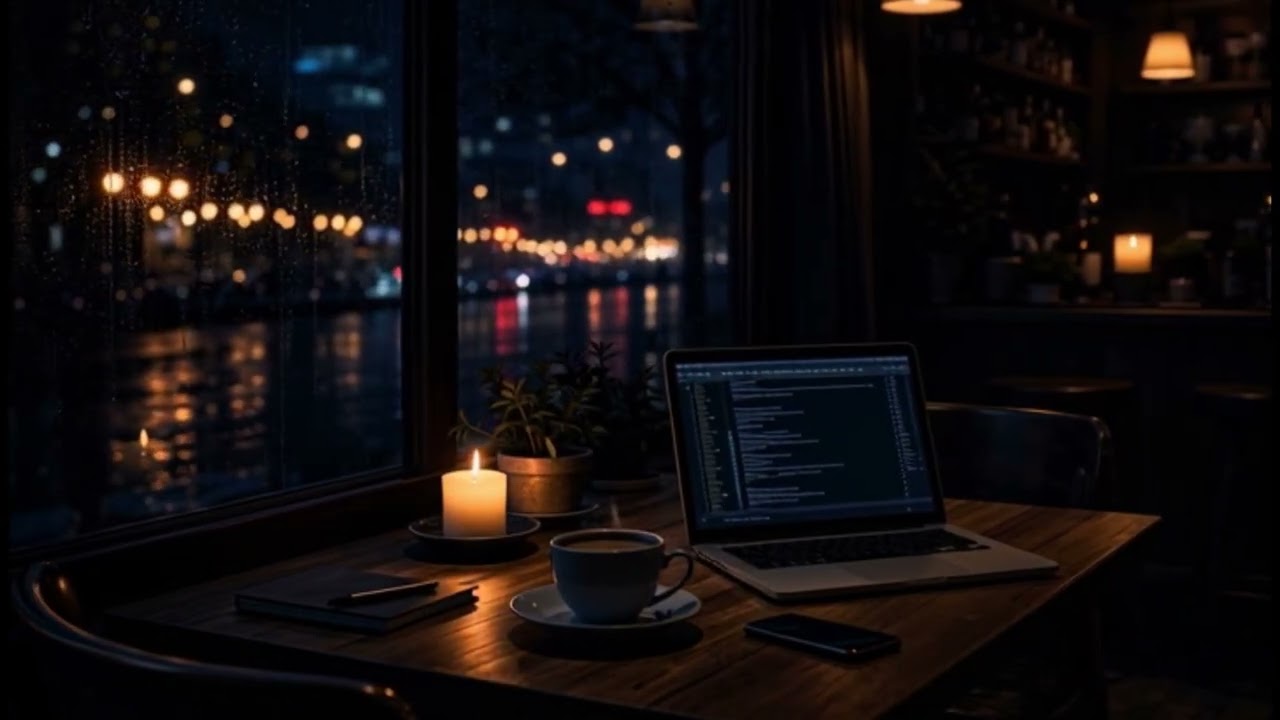 Late Night Coffee Shop ☕🌙 Rainy Jazz for Deep Focus & Coding (4 Hours)