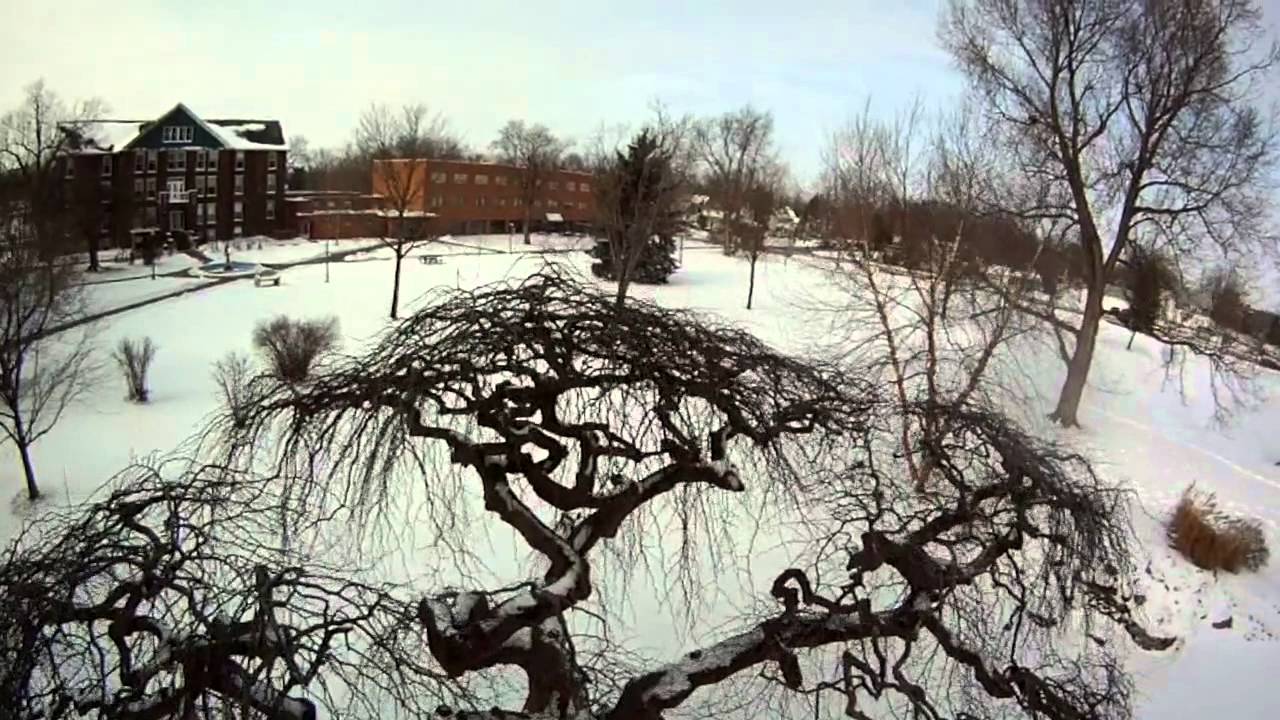Goshen College From Above, In Winter