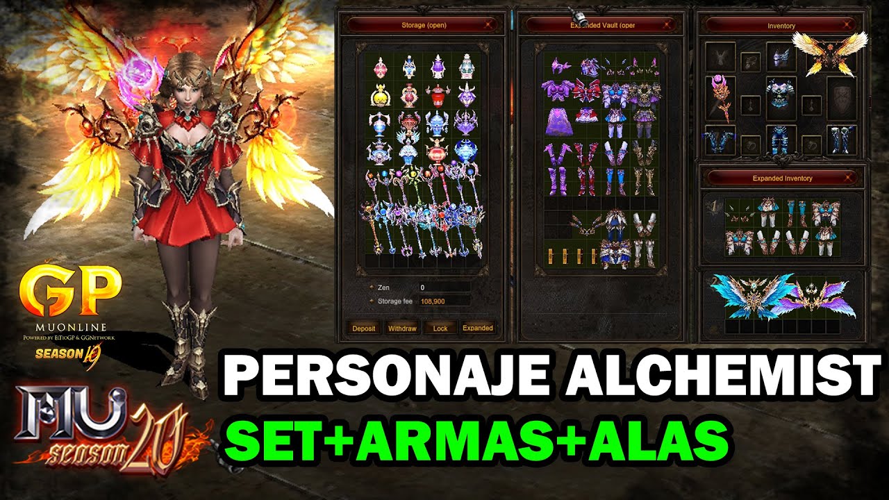 NUEVA ALCHEMIST MOSTRANDO ITEMS, SETS & ALAS 