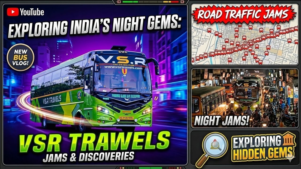 Indian bus simulator VSR Travels: Midnight City Tour & The Ultimate Traffic Jam Challenge! 🚌💨