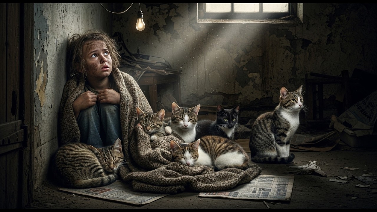 Órfã de 8 anos cuidava de 5 gatos no porão do abrigo escondido - quando a psicóloga viu o PORQUE...